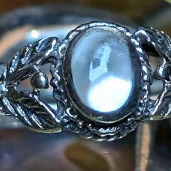 Lot of 925 Silver & Mother of Pearl Pendant Necklace 18" & pearl ring size 5.25 - Picture 1 of 9